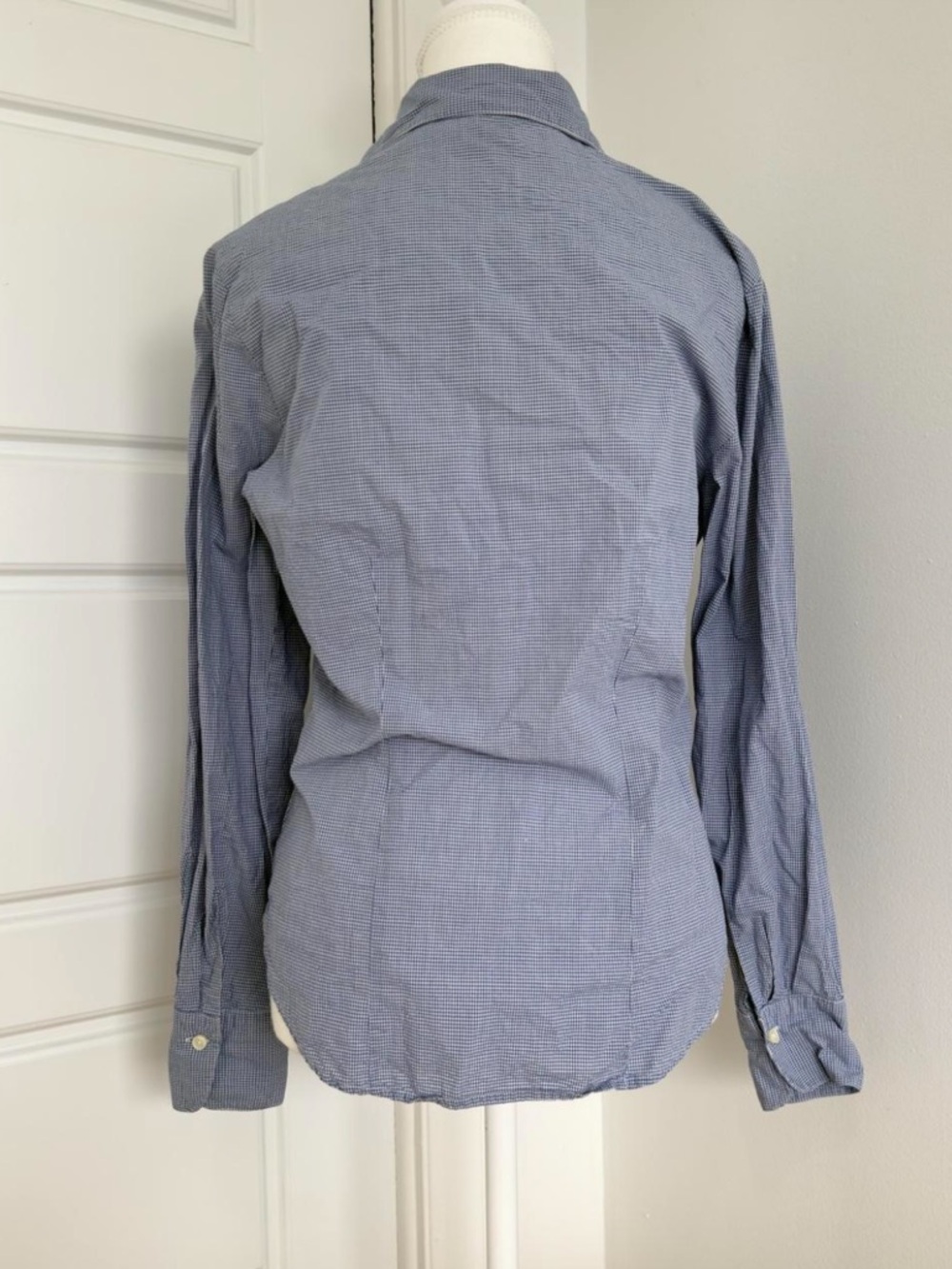 GAP Blue Micro-Check Button-Down Shirt - Picture 3 of 4